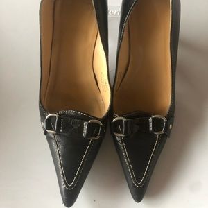 J. Crew Paige Leather heel Shoes. Black color. Size 8.5
